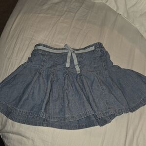 Boden Blue Denim Skirt with Gray Tie